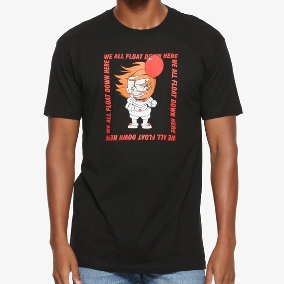 Boxlunch IT Pennywise Chibi We All Float Down Here Large T-Shirt - Picture 1 of 2